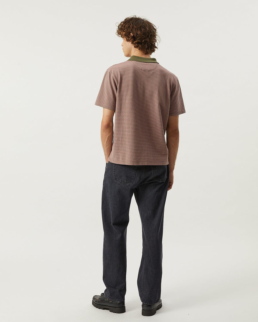 Stripe Pique Polo - Pink