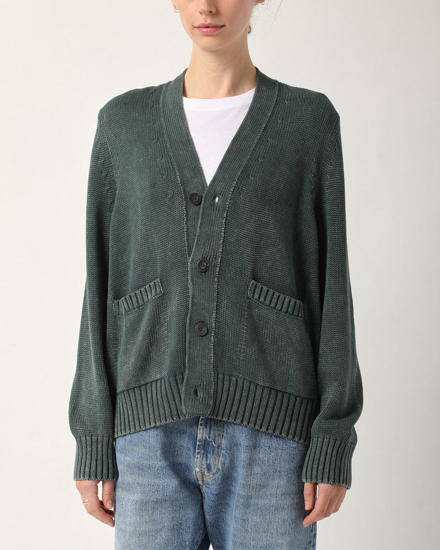 Acid Wash Cardigan - Green