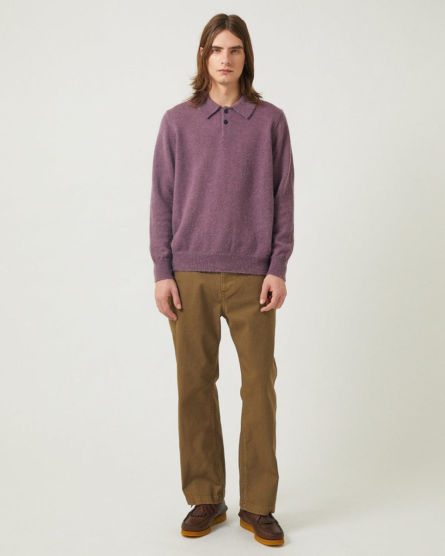 Brushed Alpaca Polo - Plum