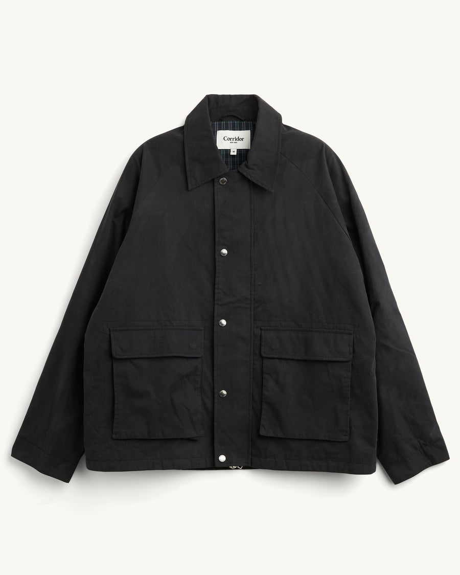 Waxed Cotton Trail Jacket - Black