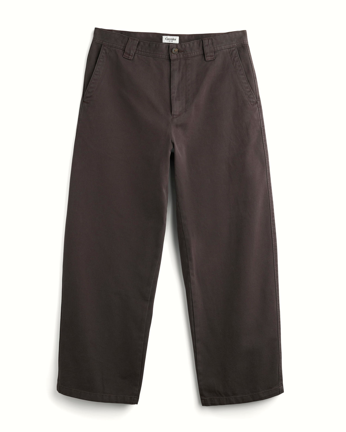 Wide Twill Pant - Brown