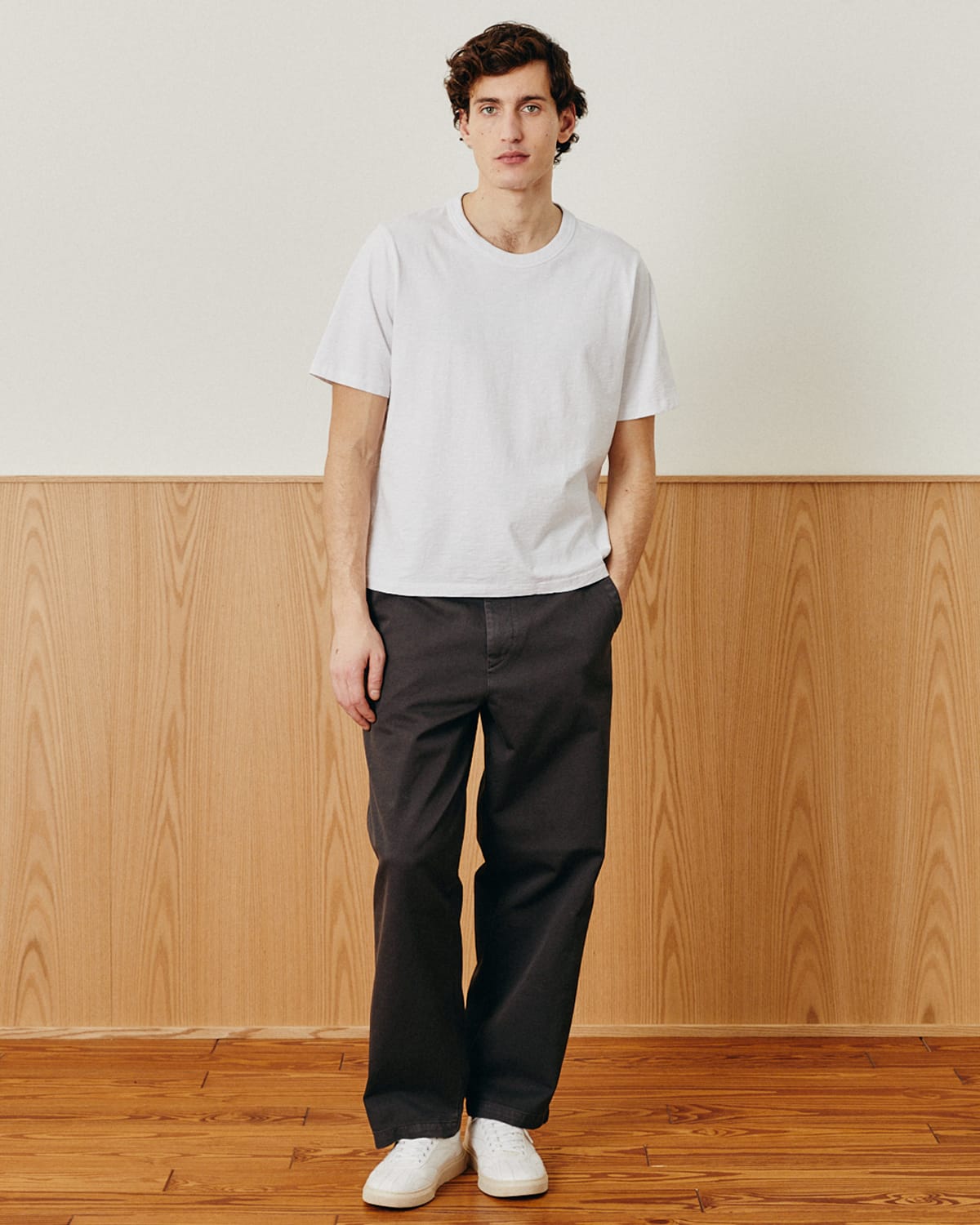 Wide Twill Pant - Brown