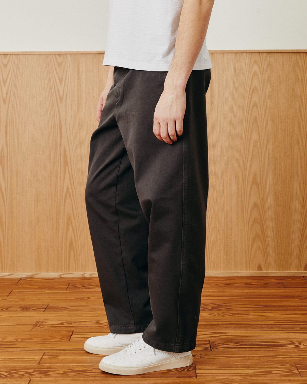 Wide Twill Pant - Brown