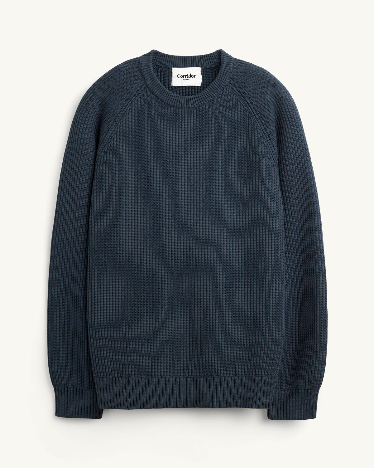 Washed Cotton Crewneck - Navy